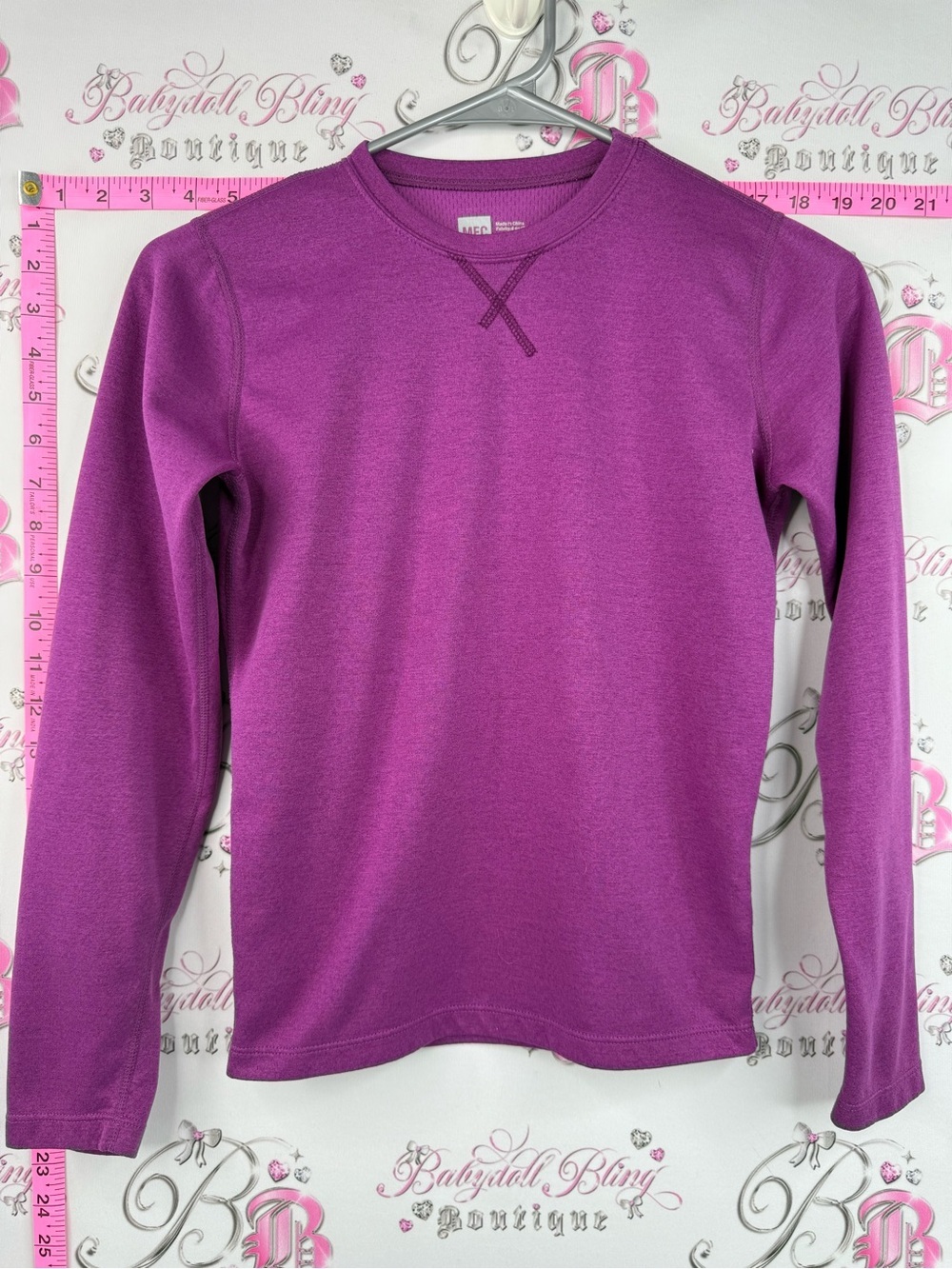 MEC long sleeve shirt stretchy purple Girls' Long-Sleeve Crewneck Top - Magenta